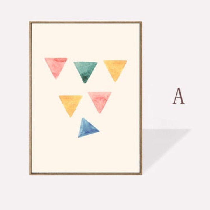 Geometriske Akvarelltrykk Plakat - Lerret Veggkunst Maling