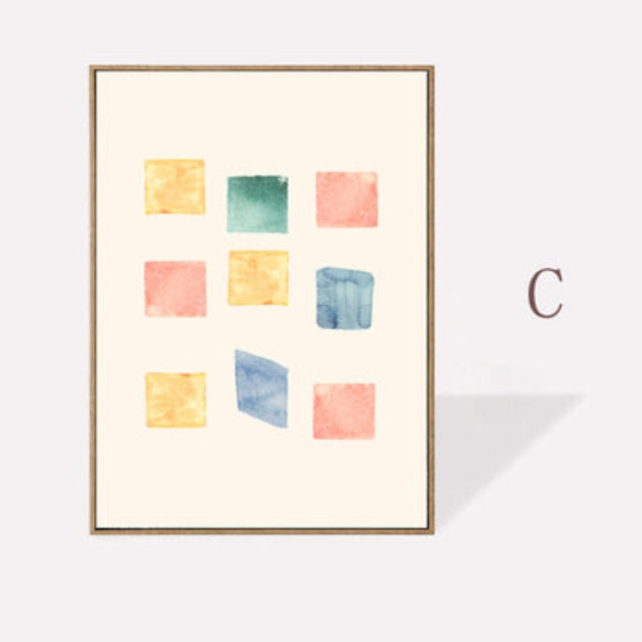 Geometriske Akvarelltrykk Plakat - Lerret Veggkunst Maling