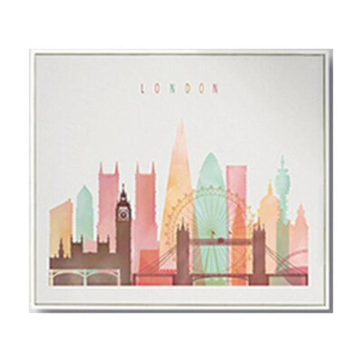 Akvarellmaleri London, New York, Paris – Lerretsbilde