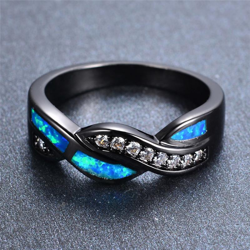 Ocean Blue Fire Opal Ring | Skanto