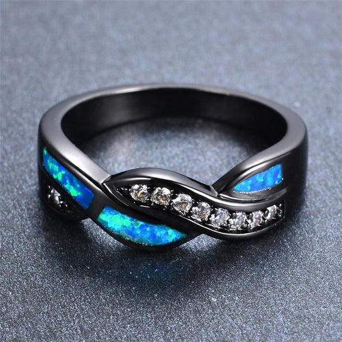 Ocean Blue Fire Opal Ring | Skanto