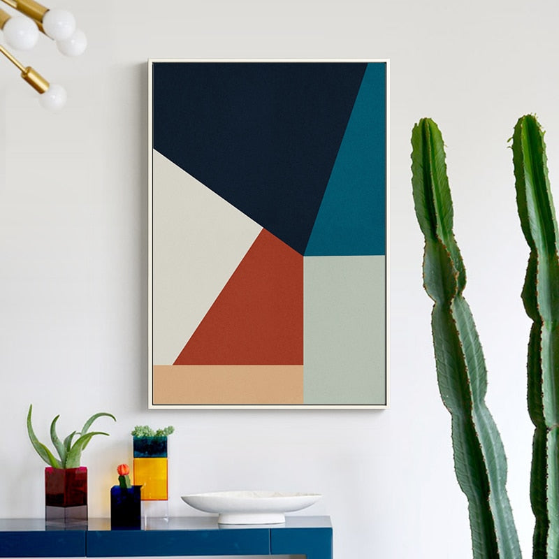 Geometriske trykk - lerret veggkunst maleri