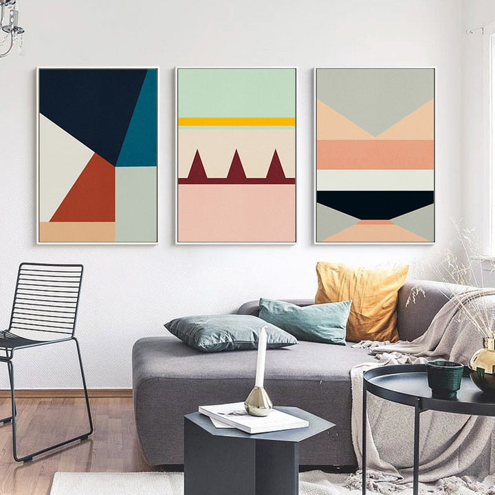 Geometriske trykk - lerret veggkunst maleri