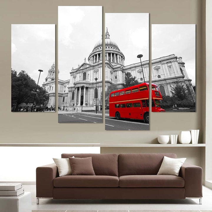 London Red Bus - Lerret Veggkunst Maleri