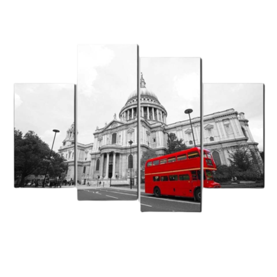 London Red Bus - Lerret Veggkunst Maleri