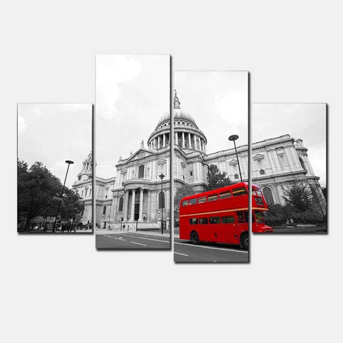 London Red Bus - Lerret Veggkunst Maleri