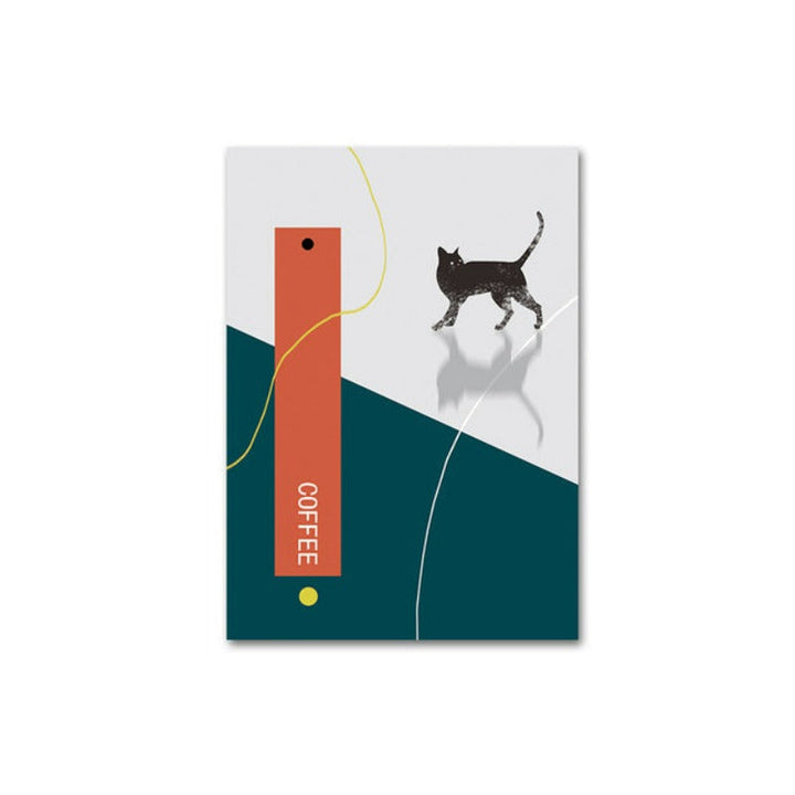 Cat Drikke Kaffe-Canvas Veggkunst Maleri | Skanto