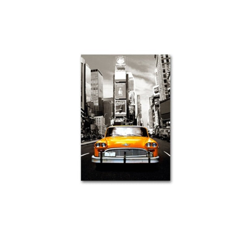 Car City Giraffe - Lerret Veggkunst Maleri | Skanto
