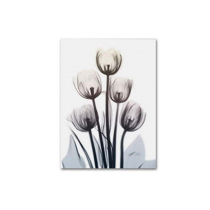 Moderne europeiske tulipanmotiv, transparent - lerretsbilde