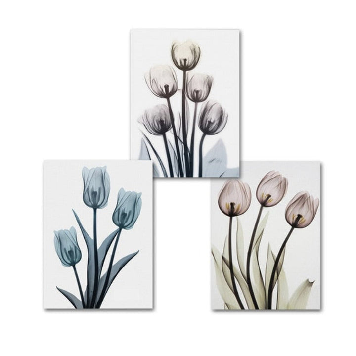 Moderne europeiske tulipanmotiv, transparent - lerretsbilde