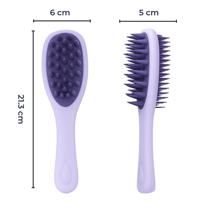 Sided Shampoo Brush – Silikon Hodebunnsmassasje – Dyp Rensing for Fet Hår & Følsom Hodebunn Skanto
