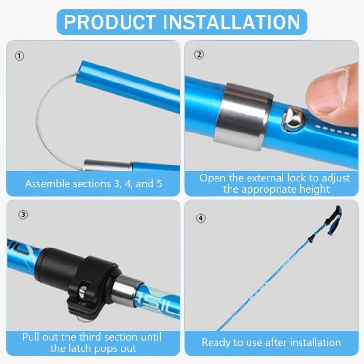 Skanto | Ergonomiske Turstaver | Ultralett, Justerbare & Anti-Sklis Griff for Fotturer, Turer & Ryggsekk Eventyr