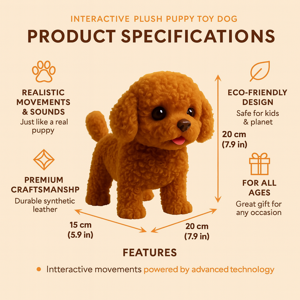 Skanto | Robotvalp Realistisk Hund Interaktiv Plush AI Hund Robot