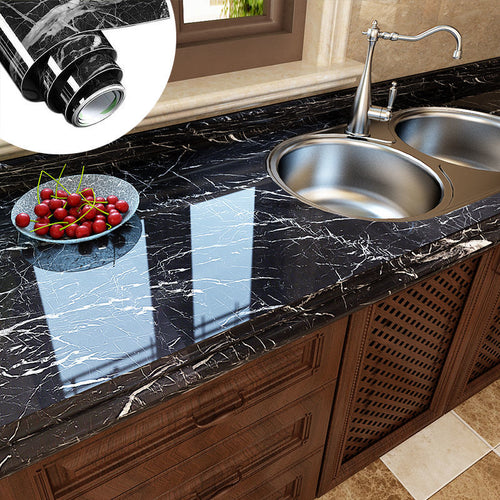 PVC Solid Vinyl Marmor Tapet Vanntett Selvklebende Tapet | Skanto