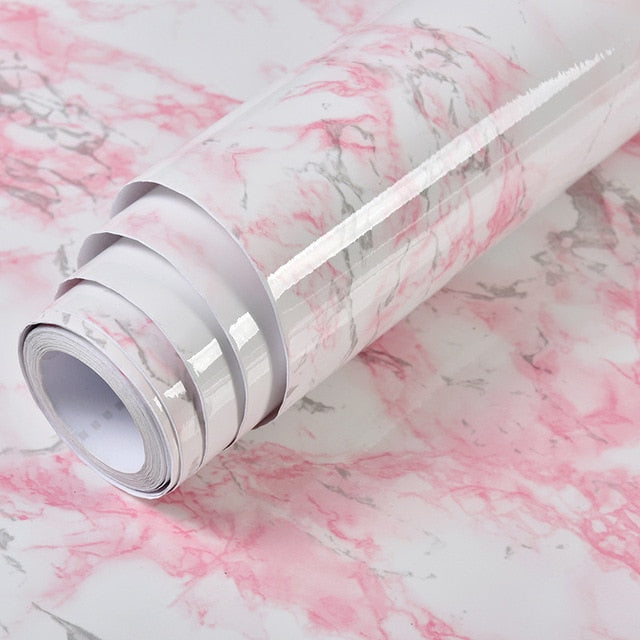 PVC Solid Vinyl Marmor Tapet Vanntett Selvklebende Tapet | Skanto