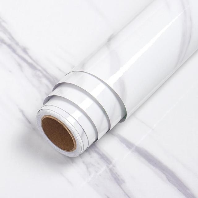 PVC Solid Vinyl Marmor Tapet Vanntett Selvklebende Tapet | Skanto