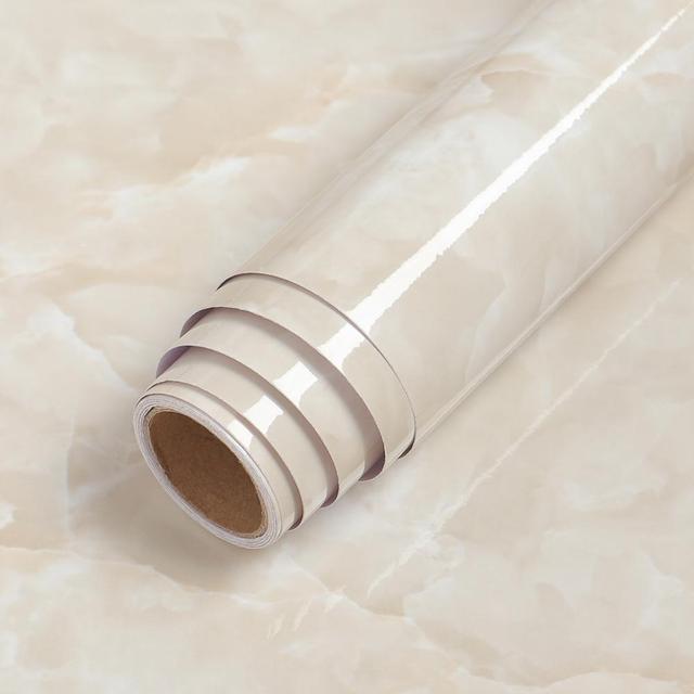 PVC Solid Vinyl Marmor Tapet Vanntett Selvklebende Tapet | Skanto