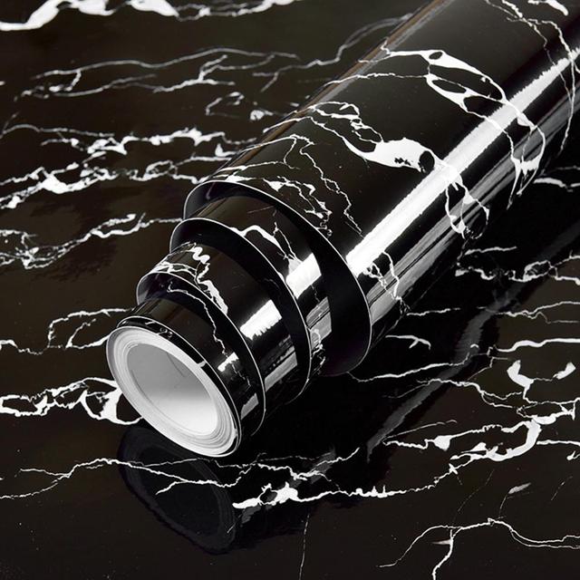 PVC Solid Vinyl Marmor Tapet Vanntett Selvklebende Tapet | Skanto