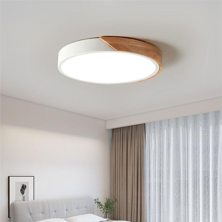 Skanto | Skandinavisk Sirkulær LED Taklampe | Myk Belysning, Minimalistisk Design & Ideell for Soverom og Arbeidsområder