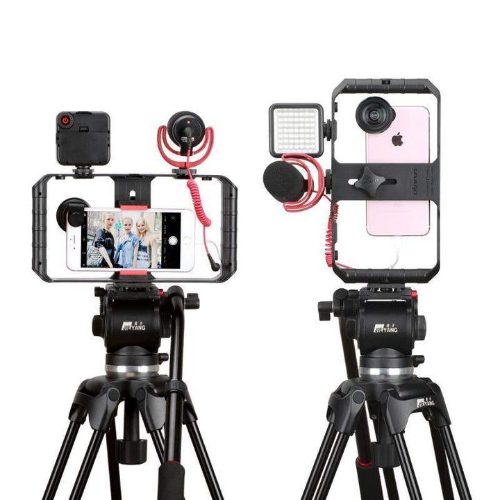 VideoGrip Smartphone-Stabilisator – Profesjonell Filmkäfig med Blitzschuhhalterungen