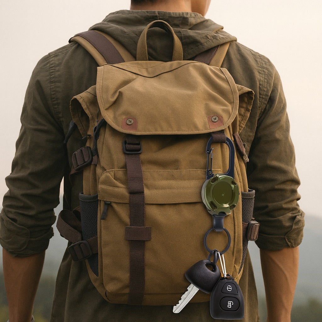 Trail Lock Anti-Lost Retractable Carabiner Nøkkelring | Skanto