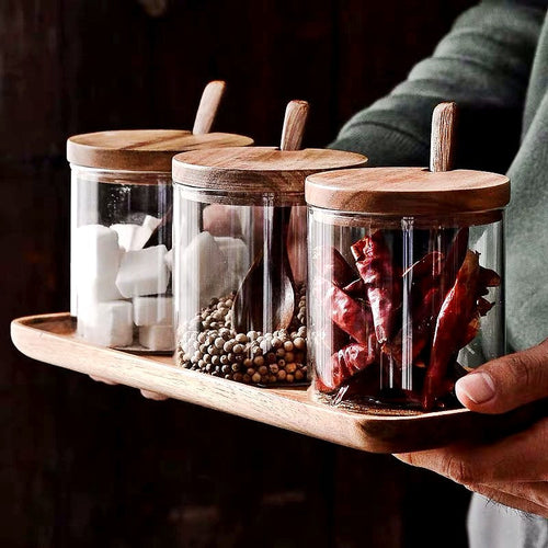 Skanto | Moderne sett med glassbeholdere med et naturlig design og praktisk anvendelse