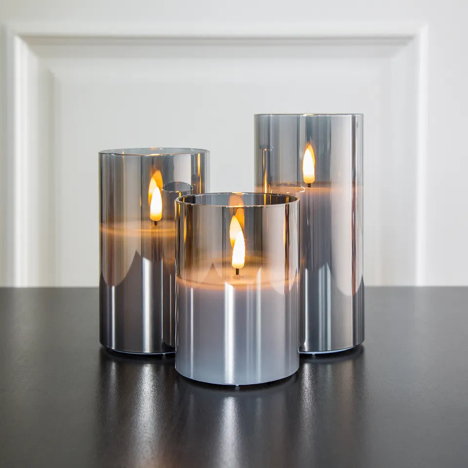 Skanto | Stearinlys Glass Bordlampe Sett
