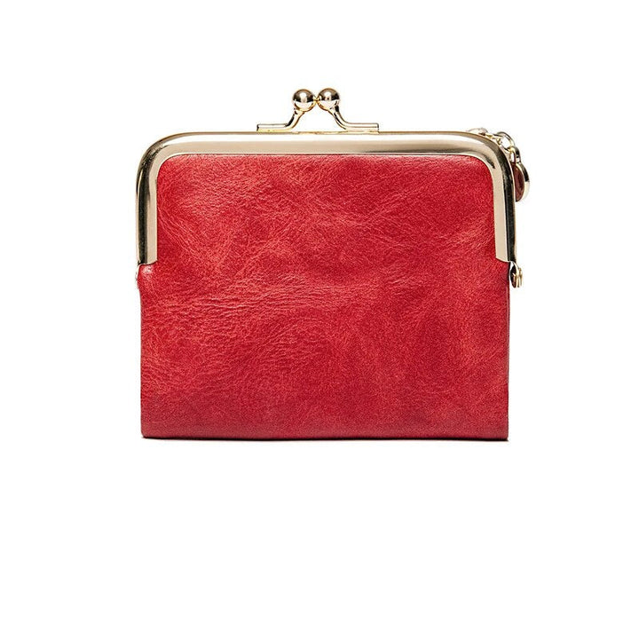 Skanto | Lommebok Veske | Vintage Kiss Lock Lite PU Skinn
