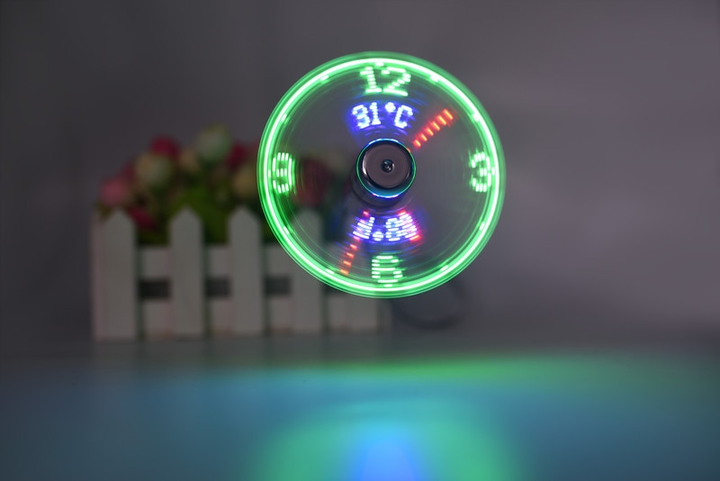 USB Vifte Tid Og Temperatur Visning Klokke | Skanto