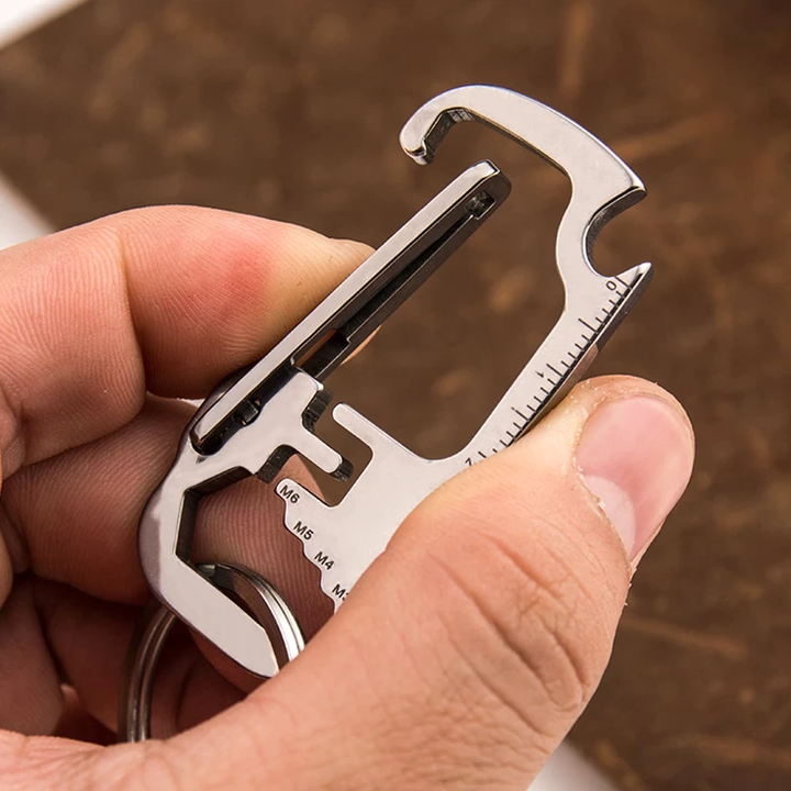 Skanto | Rustfritt Stål EDC Multi Tool Flaskåpner Nøkkelring