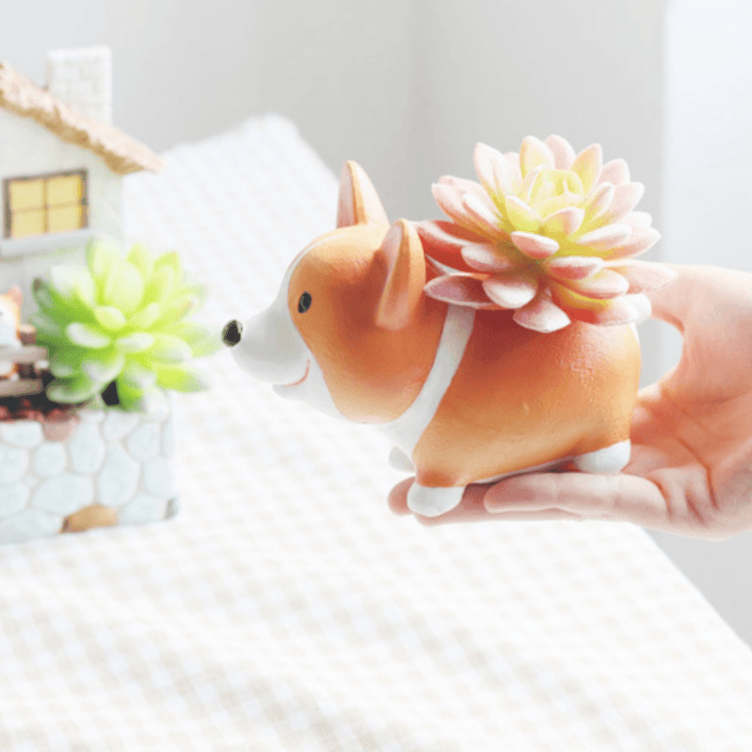 Skanto | Harpiks Corgi Mini Blomsterkrukke