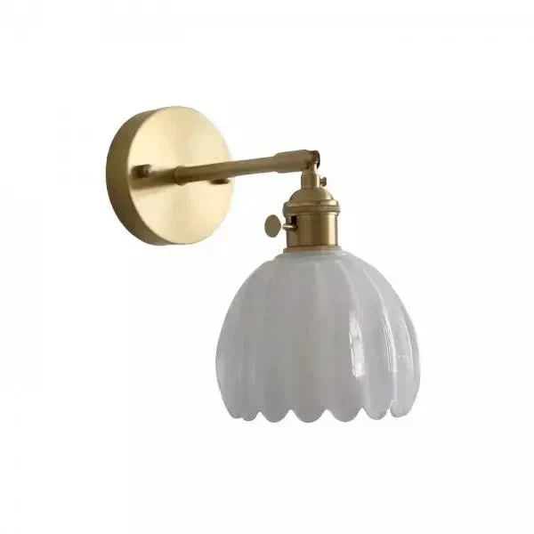 Vintage Tulpenförmige Glas-Wandleuchte
