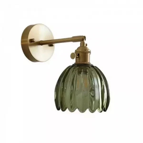 Vintage Tulpenförmige Glas-Wandleuchte