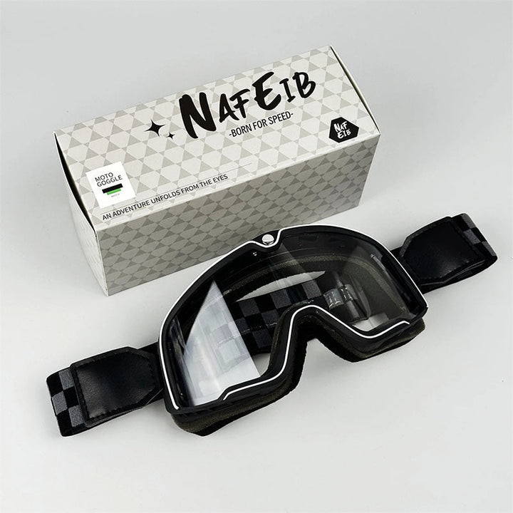 Skanto | RETRO RIDE GOGGLES – Vintage motorsykkelbriller med 100% UV-beskyttelse