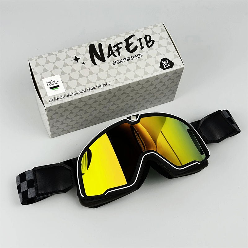 Skanto | RETRO RIDE GOGGLES – Vintage motorsykkelbriller med 100% UV-beskyttelse