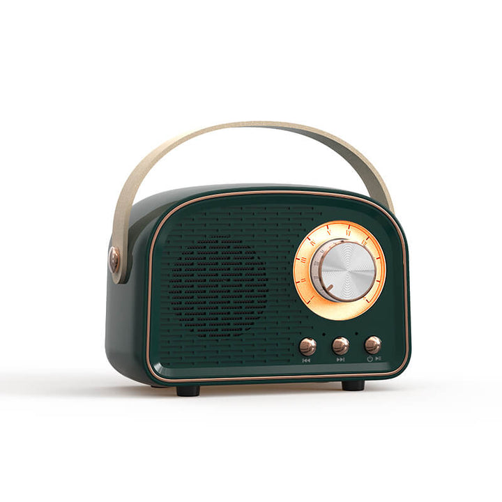 Skanto | Sandsberg Retro Rund Radio Bluetooth Høyttaler | Trådløs | Bærbar | Stylisk Lyd for Hjemmet & På Farten