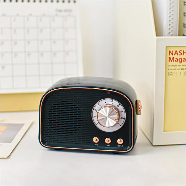Skanto | Retro Rund Radio Bluetooth Høyttaler