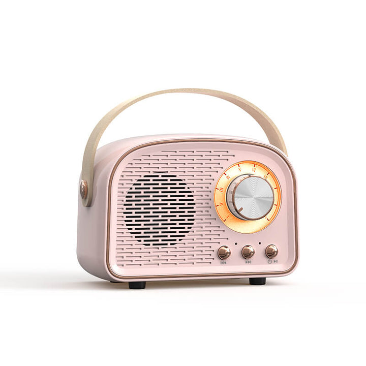Skanto | Sandsberg Retro Rund Radio Bluetooth Høyttaler | Trådløs | Bærbar | Stylisk Lyd for Hjemmet & På Farten