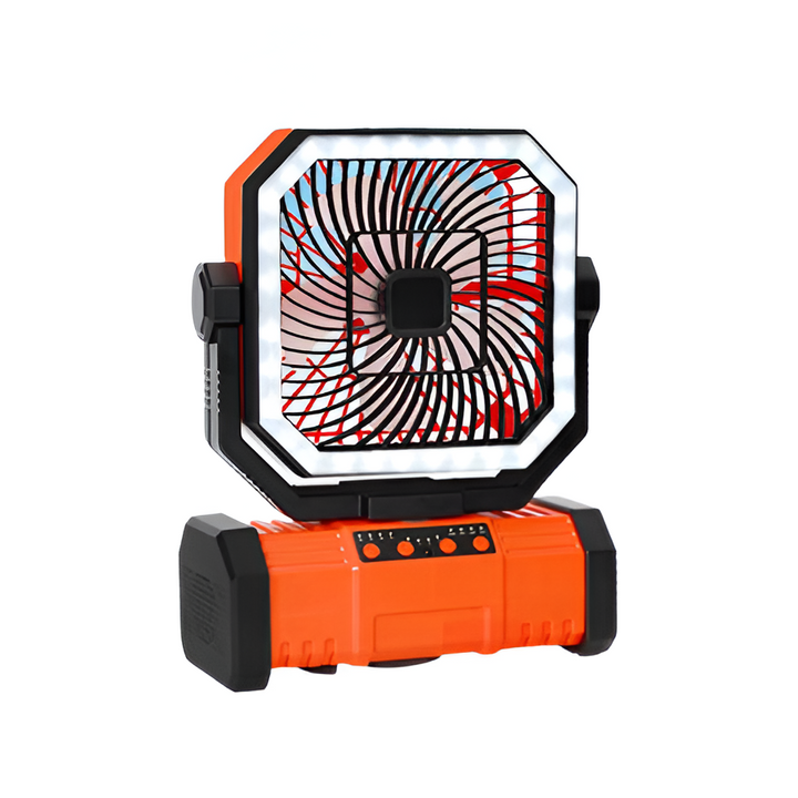 Oppladbar campingvifte med 20000mAh batteri, 4 hastigheter og LED-lanterne | Skanto