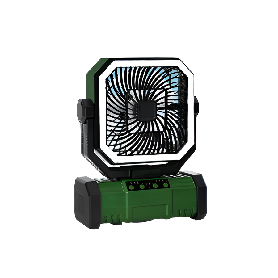 Oppladbar campingvifte med 20000mAh batteri, 4 hastigheter og LED-lanterne | Skanto