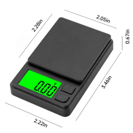 Skanto | Pocket Digital Precision Scale with Backlit LCD - Kompakt gramvekt for smykker, mat, mynter og reise