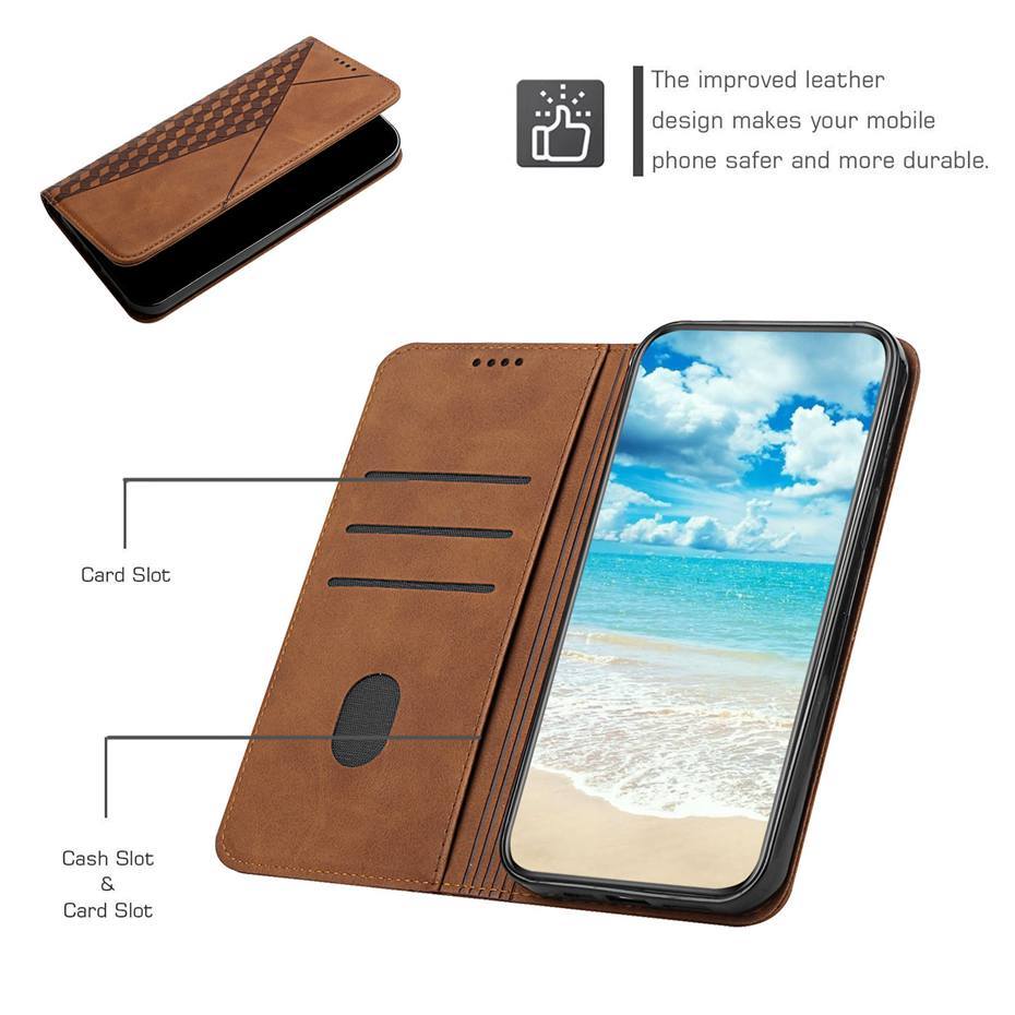 Skanto | Rombe mønster lommebokdeksel for Samsung Galaxy S21/S20