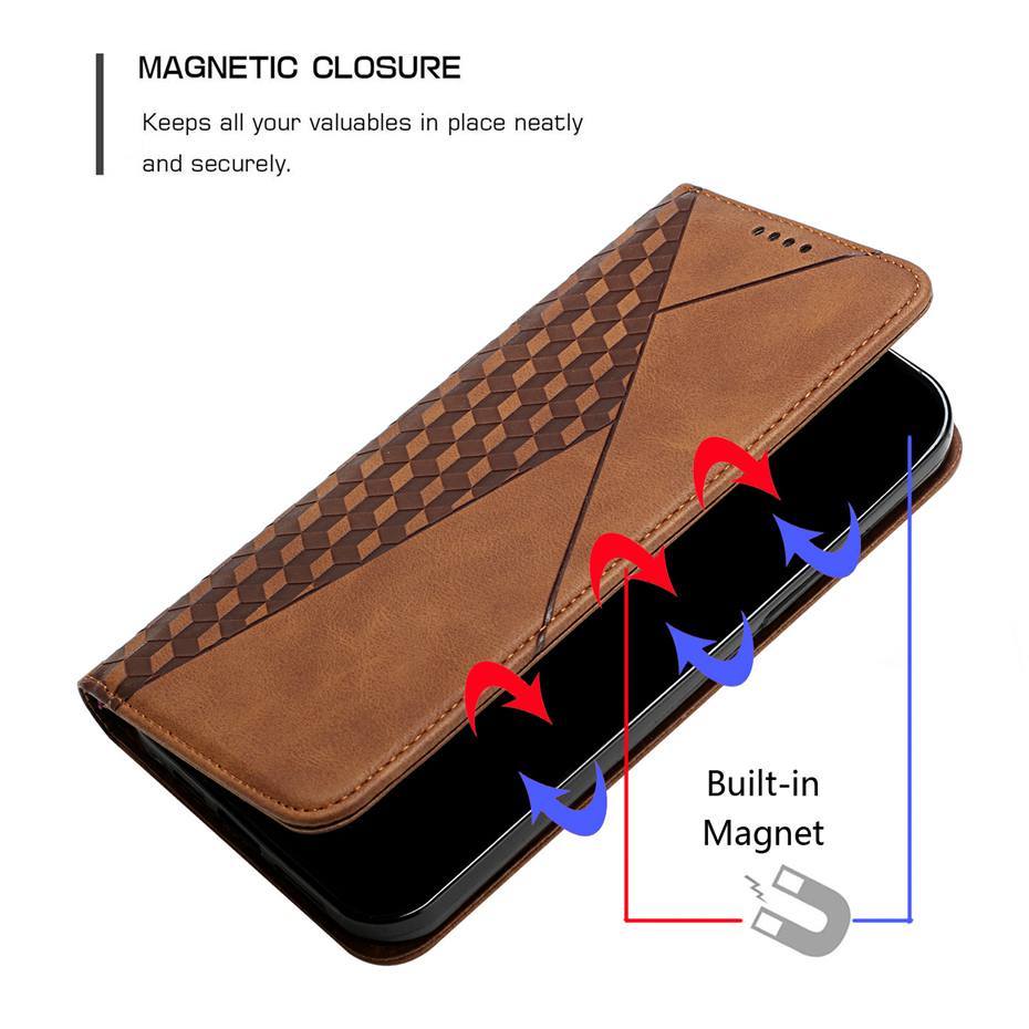 Skanto | Rombe mønster lommebokdeksel for Samsung Galaxy S21/S20