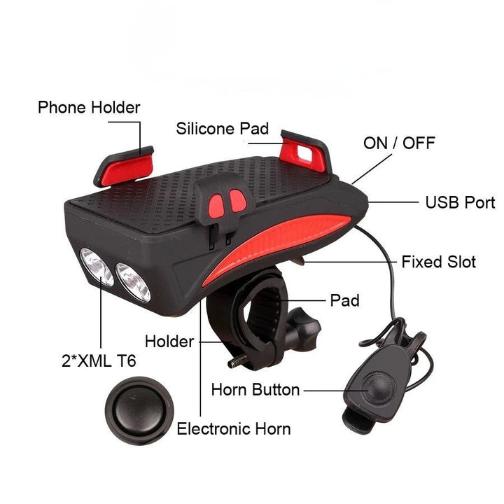 Skanto | RIDENOVA – All-in-One Sykkel Gadget med USB Power Bank & Lys Kontroll