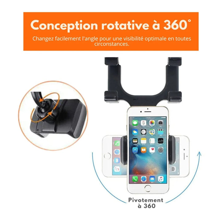 Skanto | Roadview – Bakview Speil Telefonfeste med 360° Rotasjon & Teleskopisk Arm