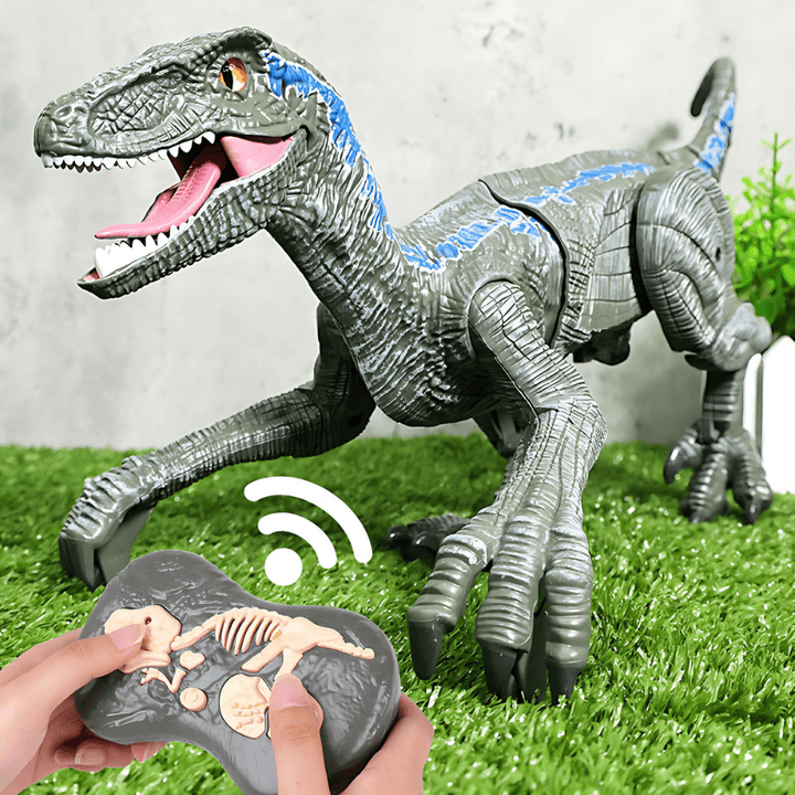 Skanto | Roarbot RC Dino – Fjernstyrt dinosaur med lys, lyd og tåkeeffekter – Realistisk gang og brøl moro