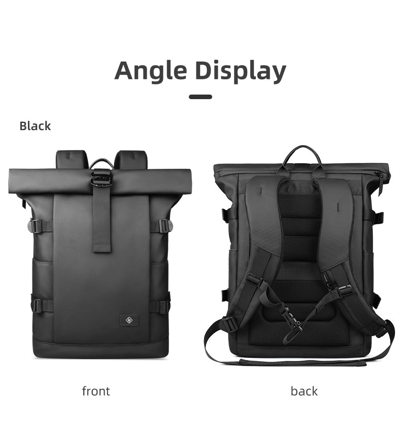 Skanto | ROLLTRAIL Rolltop Ryggsekk – Utvidbar 17" Bæreveske for Laptop, Vanntett, Tyverisikret, Utendørs og Reise-Klar