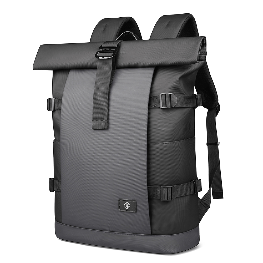 Skanto | ROLLTRAIL Rolltop Ryggsekk – Utvidbar 17" Bæreveske for Laptop, Vanntett, Tyverisikret, Utendørs og Reise-Klar