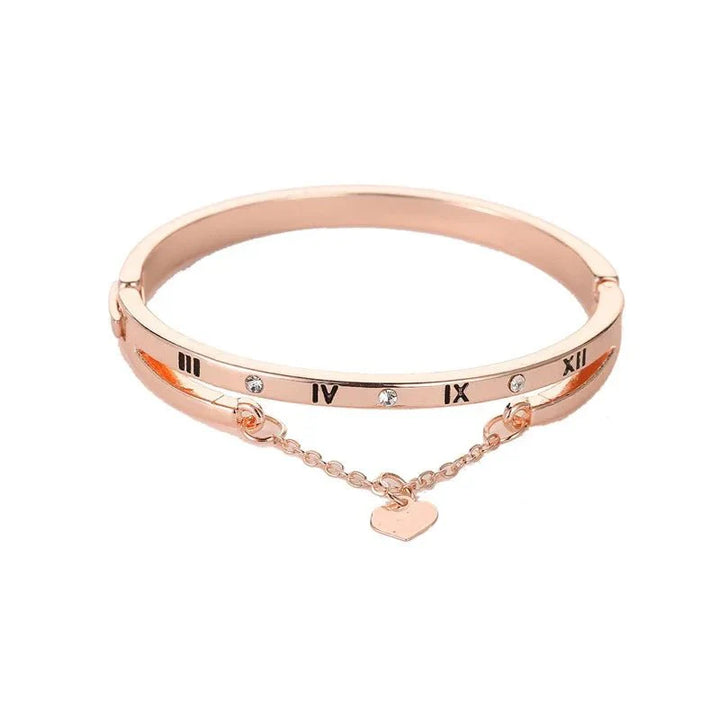 Skanto | Romersk Tall Hjerte Dangler Armbånd