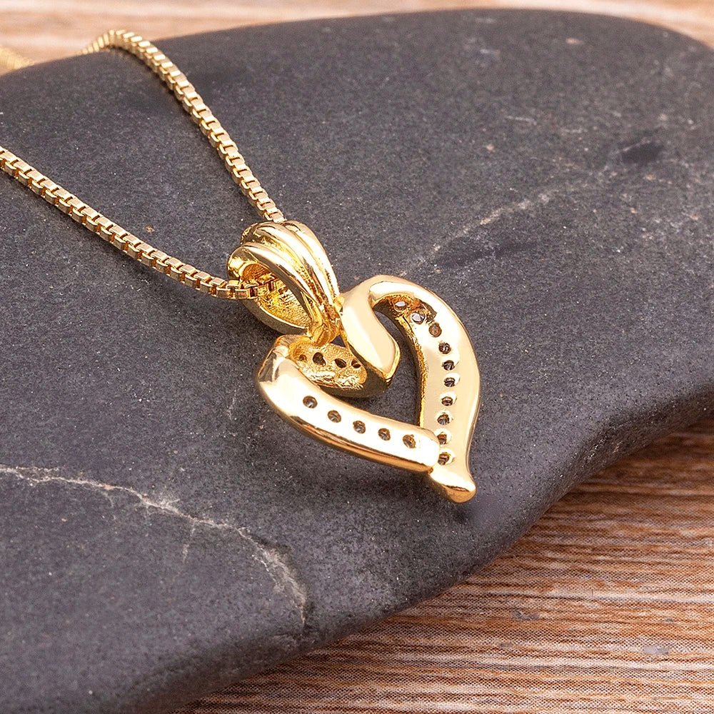 Skanto | Romantisk Diamant Hjerte Anheng Halskjede
